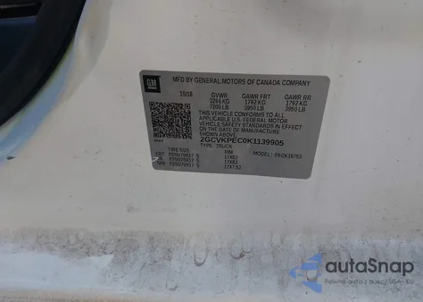 2019 Chevrolet Silverado 1500 Ld Lt из США, поврежденный, VIN 2GCVKPEC0K1139905